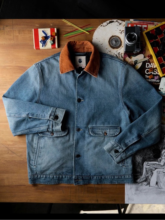 imogene + willie Other - Imogene + Willie Quilt Lined Washed Denim Chore Coat S Cord Collar Unisex